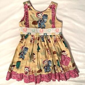 Disney Sheriff Callie Wild West Western Cat Handmade Dress 12-24M Baby Girl Y2K